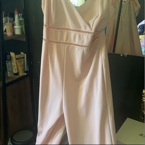 Pink spaghetti strap jumpsuit